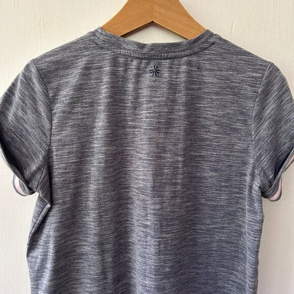 Athleta Girl T-shirt Girls Large 12 Blue Gray Rolled Sleeves Athletic Active - Picture 5 of 5
